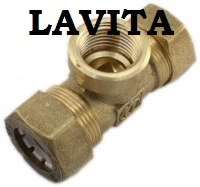 T/S 32*3/4*32 тройник обжимной с переходом на ВН резьбу Lavita