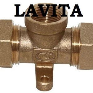 T/S (W) 15*1/2*15 тройник обжимной с креплением и переходом на ВН резьбу Lavita
